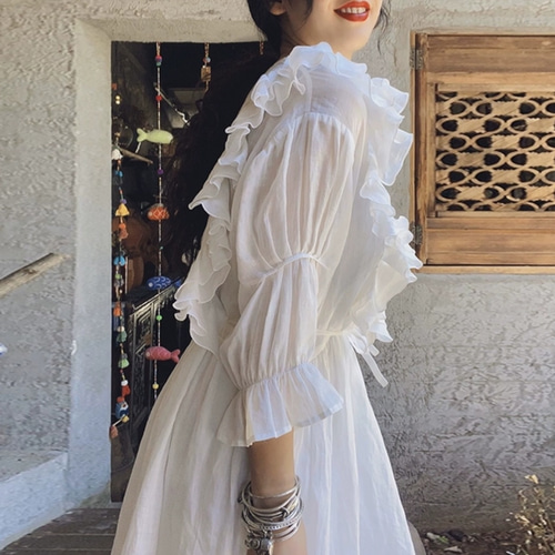 リネン100%】春夏秋【ワンマイルウェア・ルームウェア・ロング  