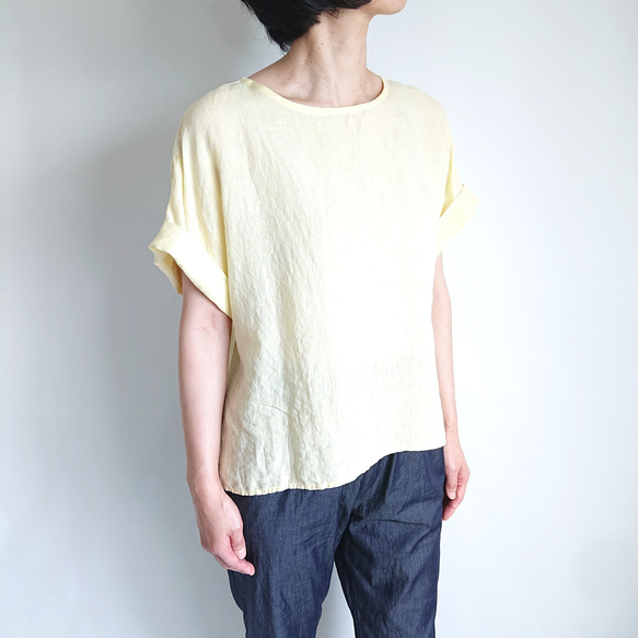 リネンシャンブレーのトップ  light yellow 2枚目の画像