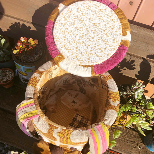 アニマル★スツール 【イヌ ✽ 茶レトロ柄】 6枚目の画像