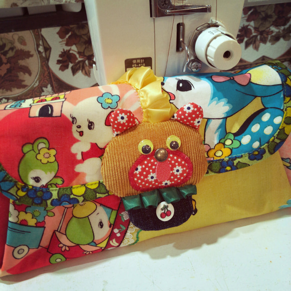 ✼ ピッグ様専用 ✽  たっぷり収納★クマのレトロ長財布 3枚目の画像