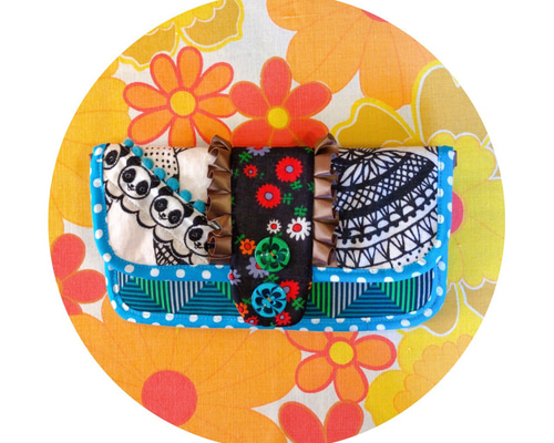 昭和レトロ ポップ 生地 長財布 レトロポップ☆長財布 【ブラック】 長財布 decora-depart 通販