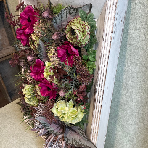 アートフラワー 特大B2サイズ壁掛けフレーム『ピンクミックス