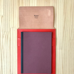 薄型 A5Medium ケース（A5ノートとペン、iPad mini など）/ イタリアンレザー・ブラッキー 4枚目の画像