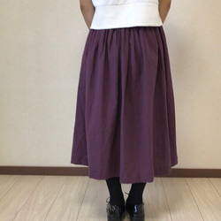 YUWAお花リネンとパープルパッチスカート 6枚目の画像