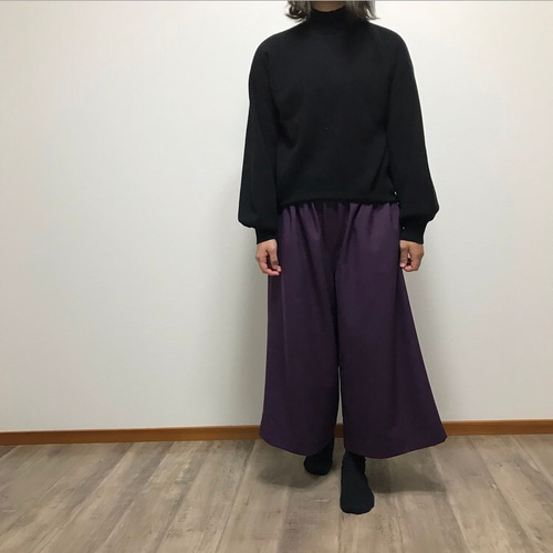 ラスト1枚☆しわになりにくい暖かガウチョパンツ » バイオレット