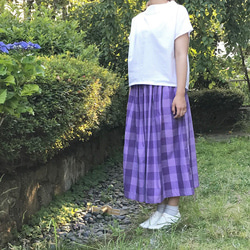 和 とっても綺麗な 上品 パープル ギャザースカート 4枚目の画像