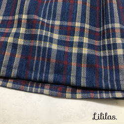 播州織り ナチュラル上品な チェックギャザースカート 3枚目の画像