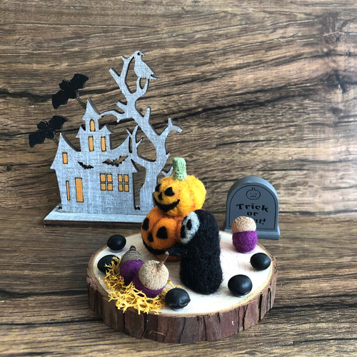 【楓花様】ハロウィン飾り各種  置物 羊毛フェルト ちりめん ハンドメイド 楓花様】ハロウィン飾り各種 置物 羊毛フェルト ちりめん