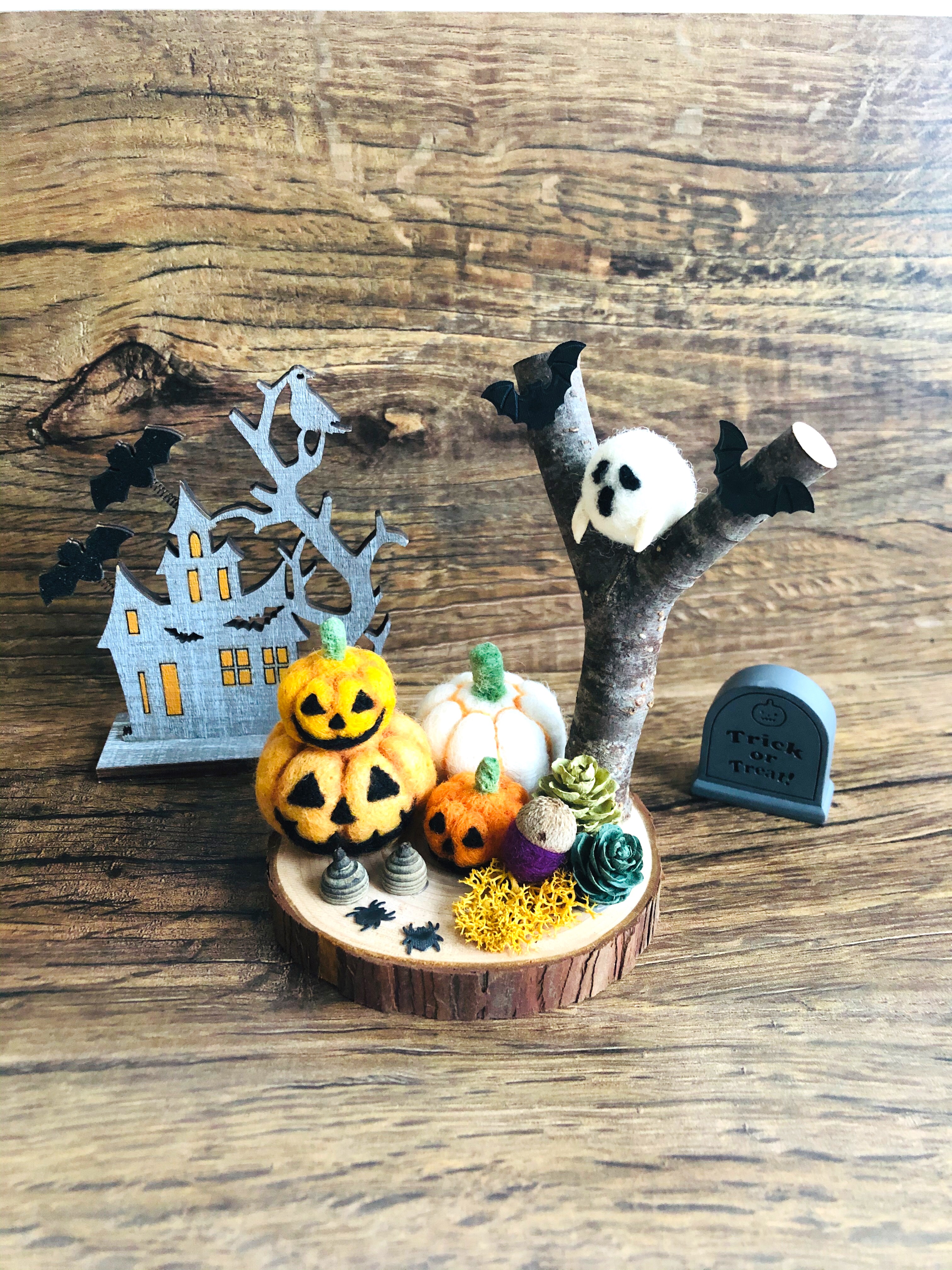 置物 羊毛フェルト  【楓花様】ハロウィン飾り各種 ちりめん ハンドメイド