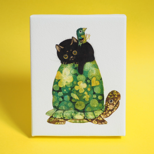 青い鳥と黒猫シリーズ（原画）「ノンビリいこうよ」 イラスト