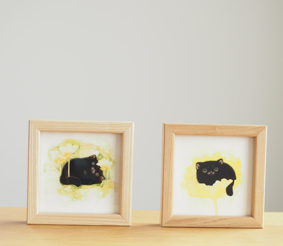 黒猫と花と「ヌクヌク」×「ポカポカ」 2枚目の画像