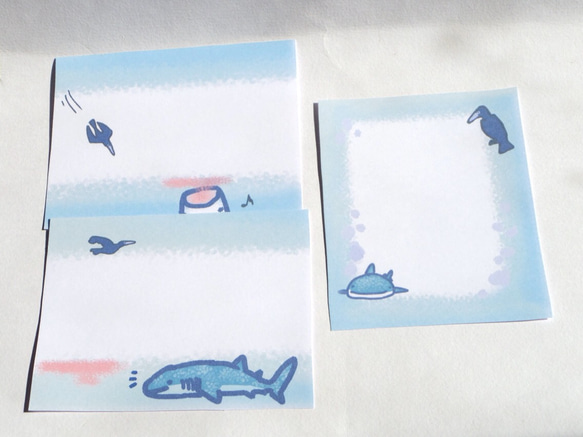 【送料無料】ジンベエザメのミニレター 3枚目の画像