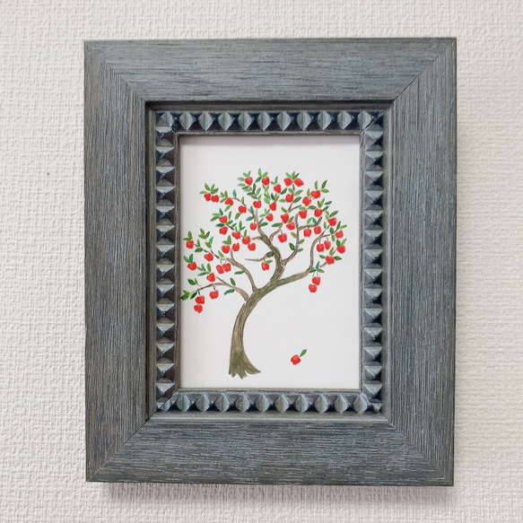 日本画/原画《りんごの木》 2枚目の画像
