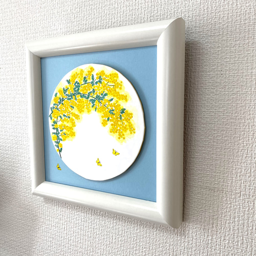 日本画/原画《ミモザと蝶》 絵画 Blancheur art 通販 11396304｜Creema