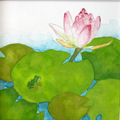 日本画/原画《睡蓮》 絵画 Blancheur art 通販 12178163｜Creema