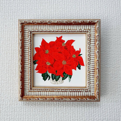 Creema限定 日本画/原画《ポインセチア》 絵画 Blancheur art 通販