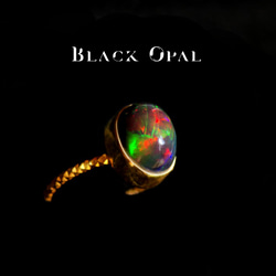 New『Black Opal』の世界でひとつの天然石リングsilver925 + 18kgf 2枚目の画像