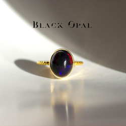 New『Black Opal』の世界でひとつの天然石リングsilver925 + 18kgf 6枚目の画像