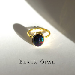 New『Black Opal』の世界でひとつの天然石リングsilver925 + 18kgf 7枚目の画像