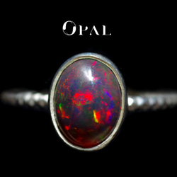 New『Black Opal』の世界でひとつの天然石リングsilver925 1枚目の画像