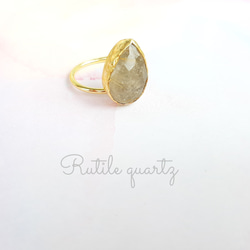 『Rutile quartz』の世界でひとつの天然石リング 1枚目の画像