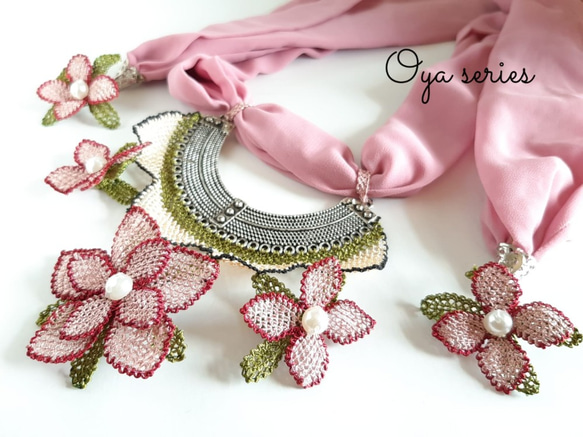『お花イーネオヤ』オトナのスカーフ(Pink) 1枚目の画像