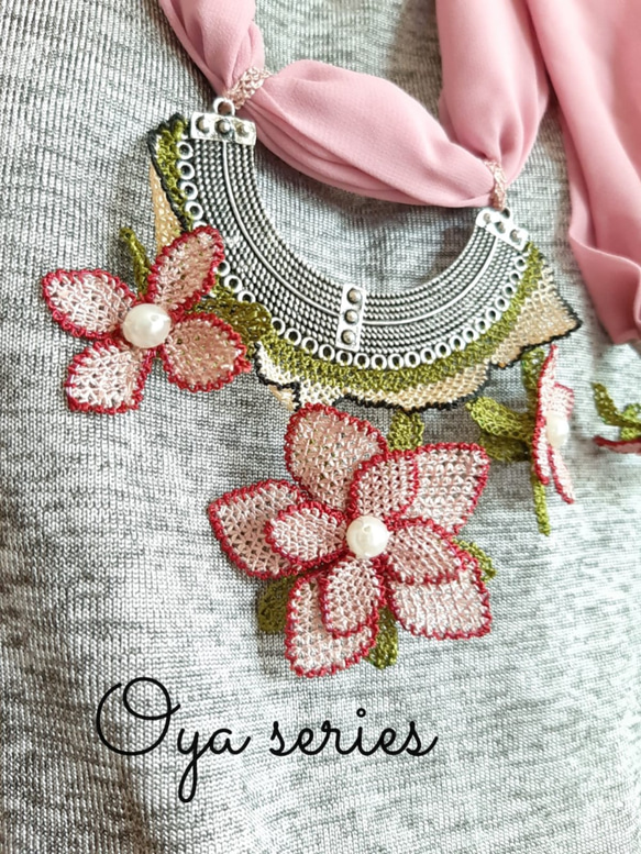 『お花イーネオヤ』オトナのスカーフ(Pink) 2枚目の画像