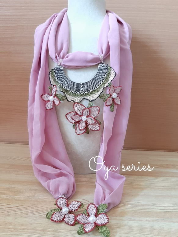 『お花イーネオヤ』オトナのスカーフ(Pink) 3枚目の画像