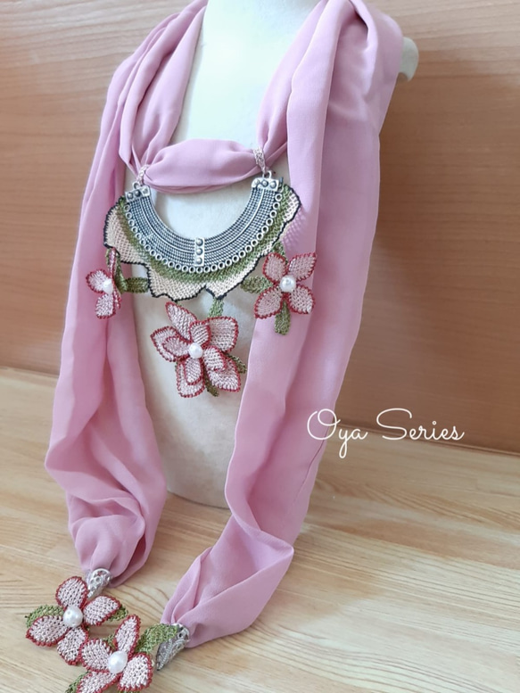 『お花イーネオヤ』オトナのスカーフ(Pink) 6枚目の画像