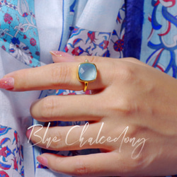 New『Blue Chalcedony』の世界でひとつの天然石リングsilver925 + 22kgf 2枚目の画像