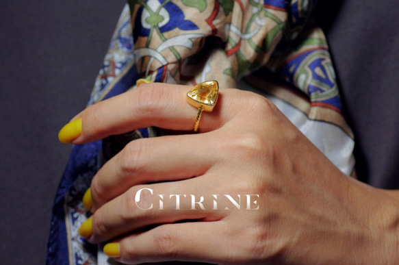 New『Citrine』の世界でひとつの天然石リング silver925 + 22kgf 6枚目の画像