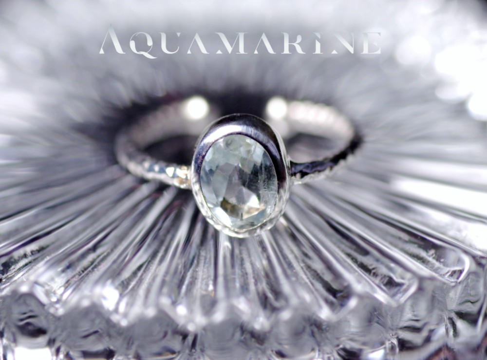 1000円OFF***New『アクアマリン』の世界でひとつの天然石リングsilver925 + ロジウムコーティング
