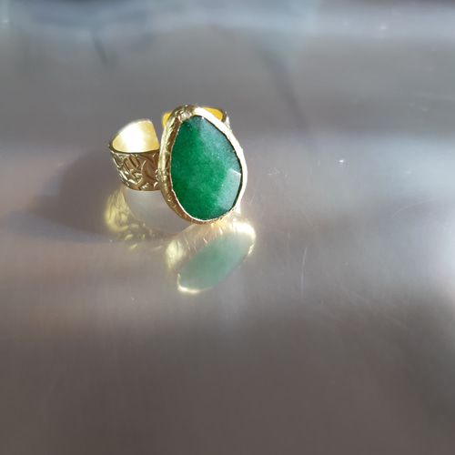 GreenAventurine』の世界でひとつの天然石リング 指輪・リング