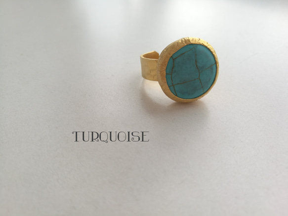 『Turquoise』の世界でひとつの天然石リング 2枚目の画像