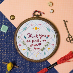 手作刺繡框禮物－"Thank you for your love"－全人手製作 第1張的照片