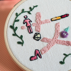 【設計字體】性別系列－女　原創設計手作刺繡框 第4張的照片