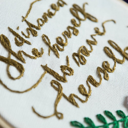 【Embroidery Calligraphy】She distanced herself to save hersel 2枚目の画像