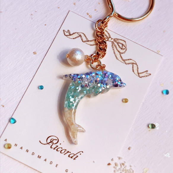 {M arine} Ocean Series：Gradient Shell Sand Dolphin Keyring 3枚目の画像