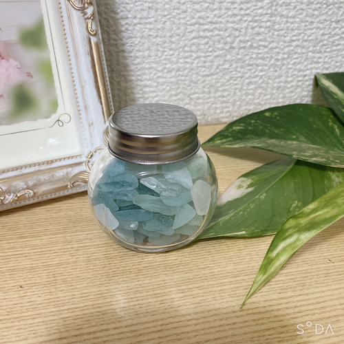 シーグラス瓶の口