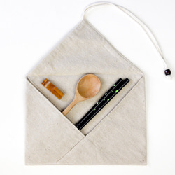 Guangshanxing LOGO記念リネン食器バッグ（環境食器袋/電気刺繍） 4枚目の画像