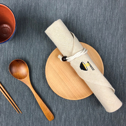 一碗拉麵 亞麻布電繡餐具包(筷套/環保餐具袋) 第1張的照片
