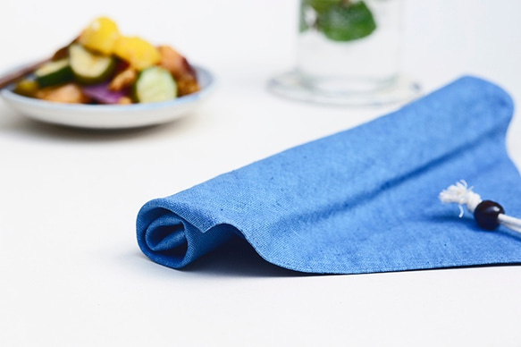 光山行 藍染餐具包-水色 第3張的照片