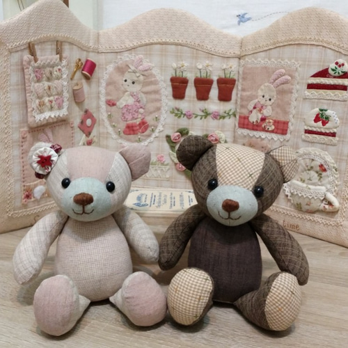ペニーの手作り人形 ～パッチワークカントリーベア～ ぬいぐるみ