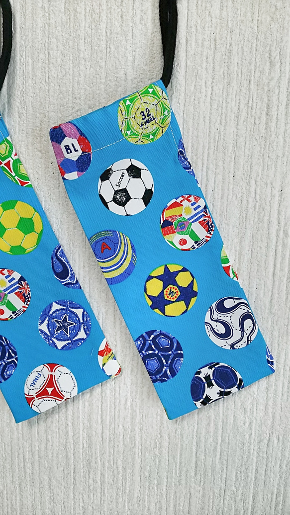 17×5　小さめの歯ブラシ入れ お箸入れ 2枚組 サッカー② 3枚目の画像