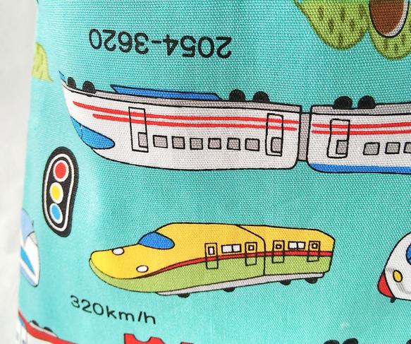 20×15  コップ袋  きんちゃく　　電車　　新幹線 4枚目の画像