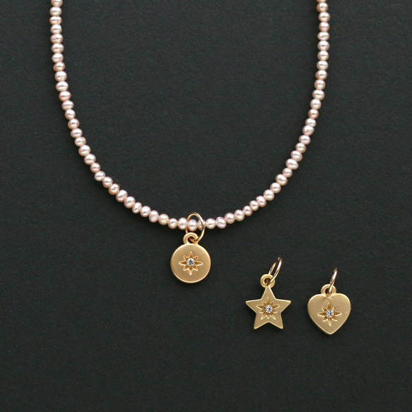嬰兒珍珠和紅寶石頸鍊，有多種吊飾可供選擇 第2張的照片