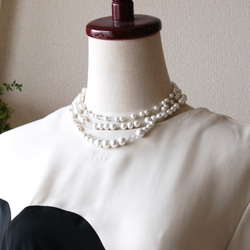 棉珍珠和復古串珠長項鍊 第5張的照片