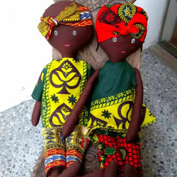 手作-一針一線非洲黑人娃娃  單售/一對 第1張的照片