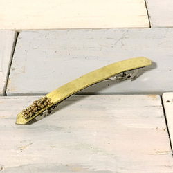 真鍮とかすみ草のバレッタ 1枚目の画像