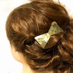 黃銅製滿天星蝴蝶結造型髮髻 第4張的照片